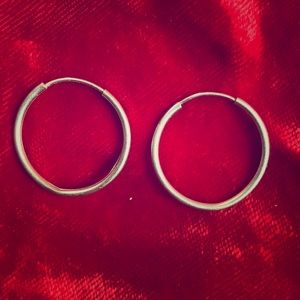 White gold hoops